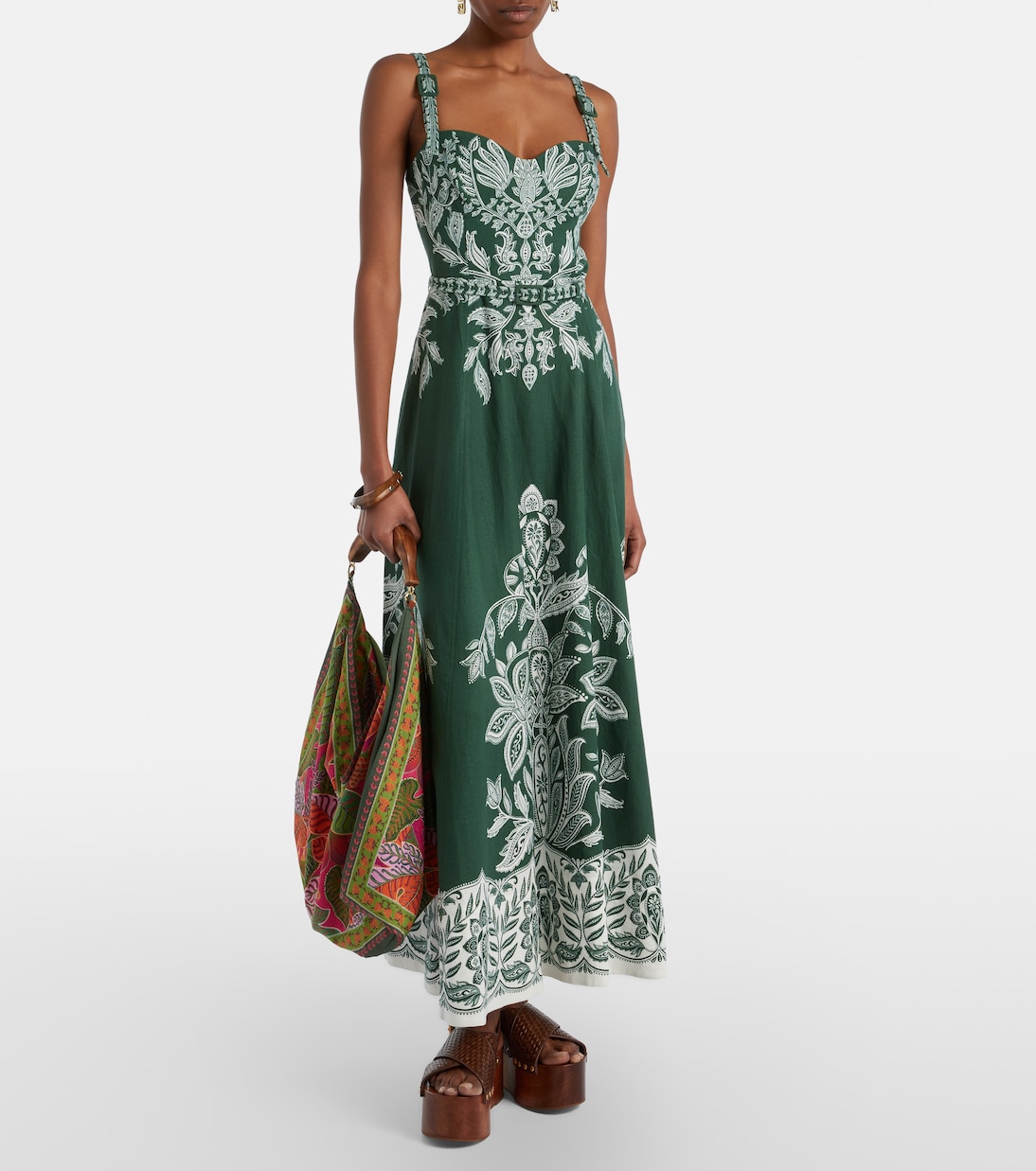 Scarf Medium jacquard tote bag | Farm Rio