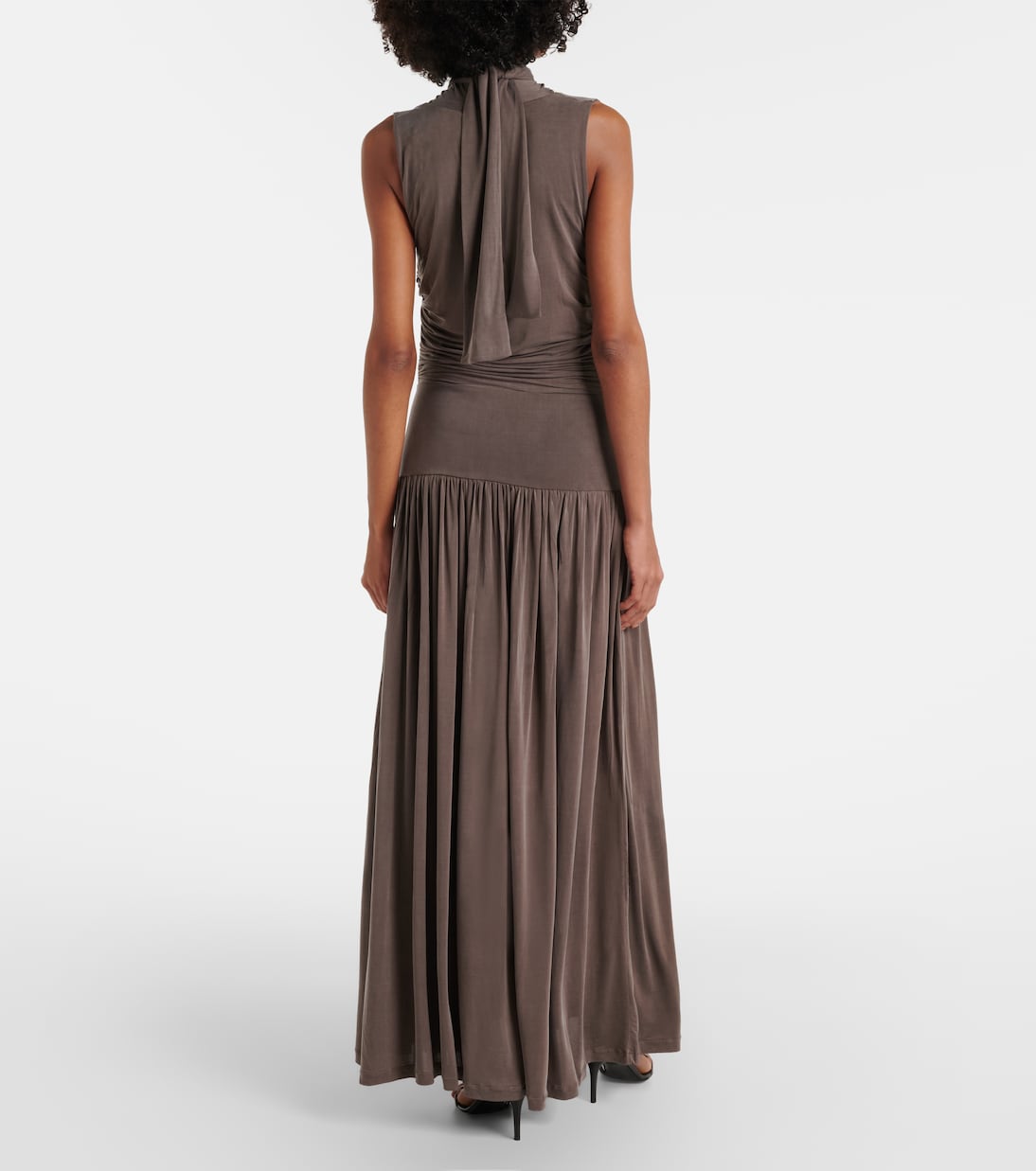 Abito lungo Alyve con scollo all’americana e drappeggio | Aya Muse