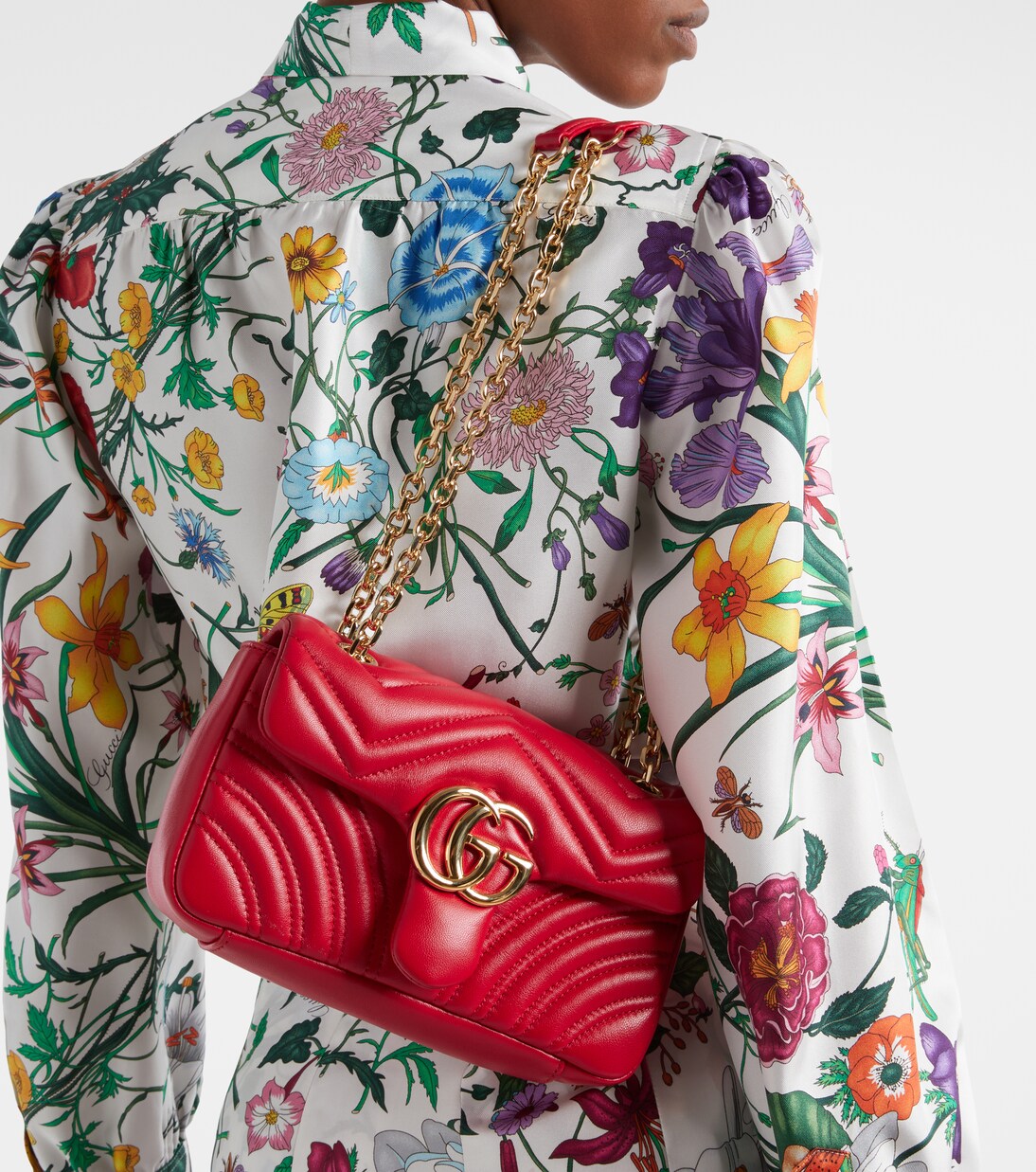 GG Marmont Small leather shoulder bag | Gucci