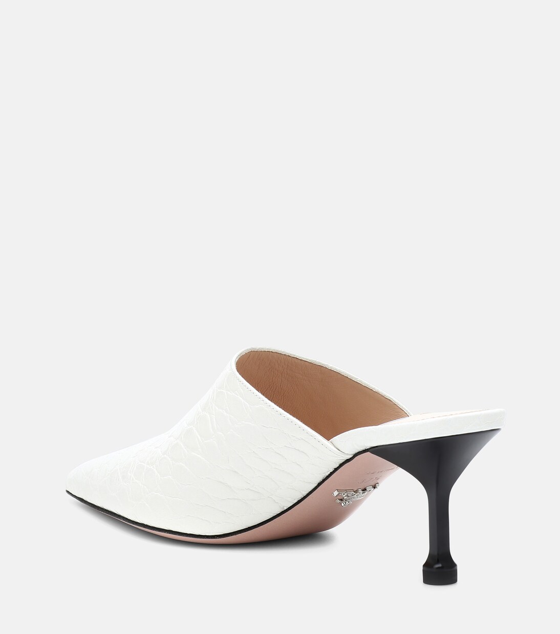 Embossed leather mules | Prada