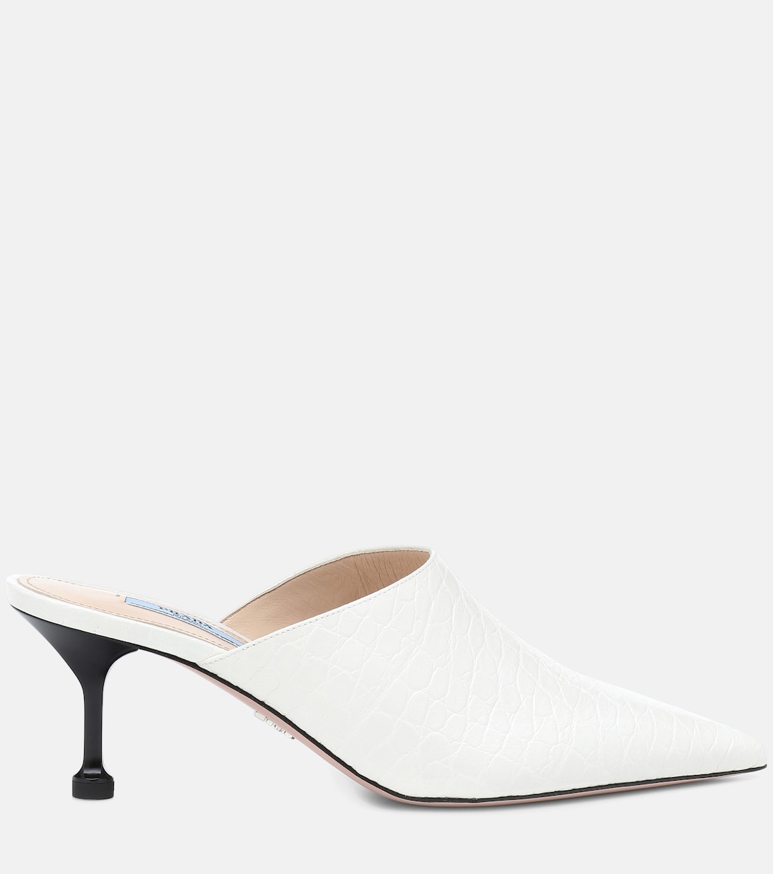 Embossed leather mules | Prada