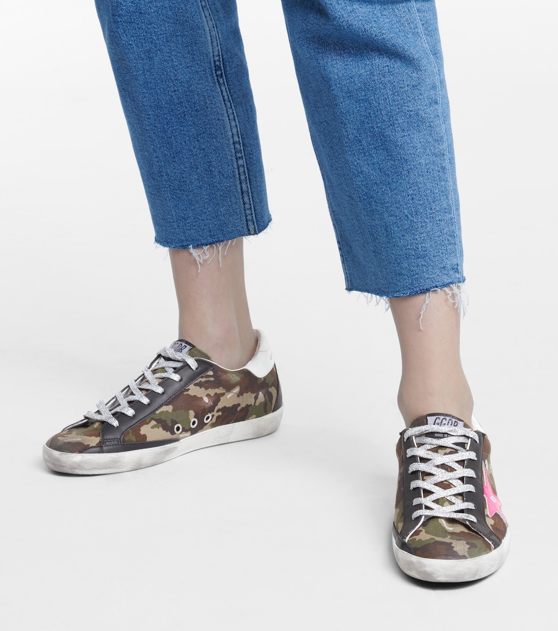 Super-Star leather-trimmed sneakers | Golden Goose