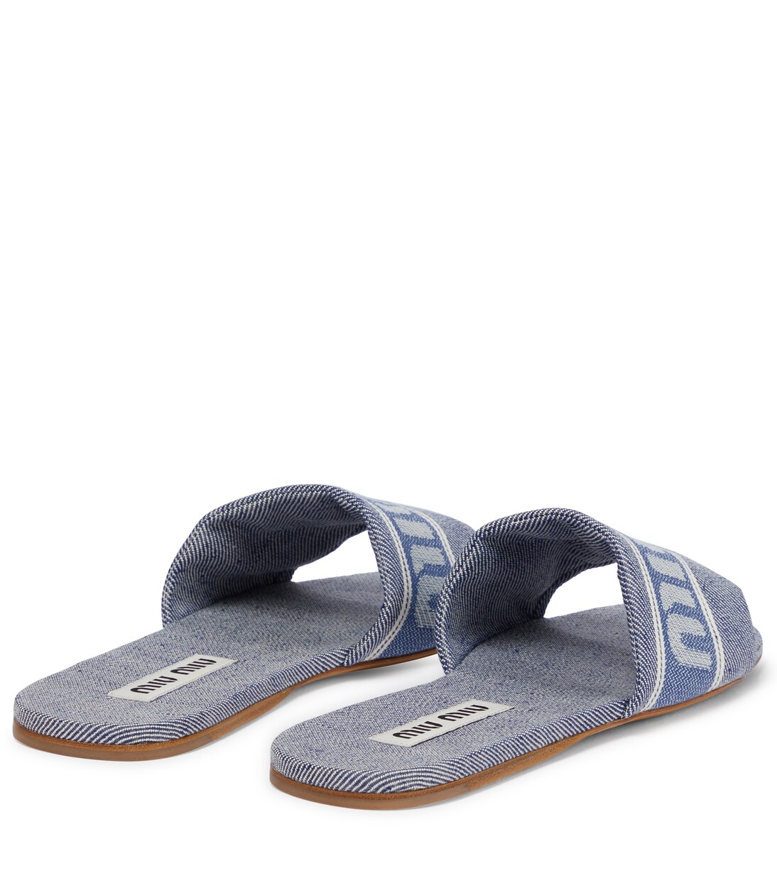 Logo jacquard denim slides | Miu Miu