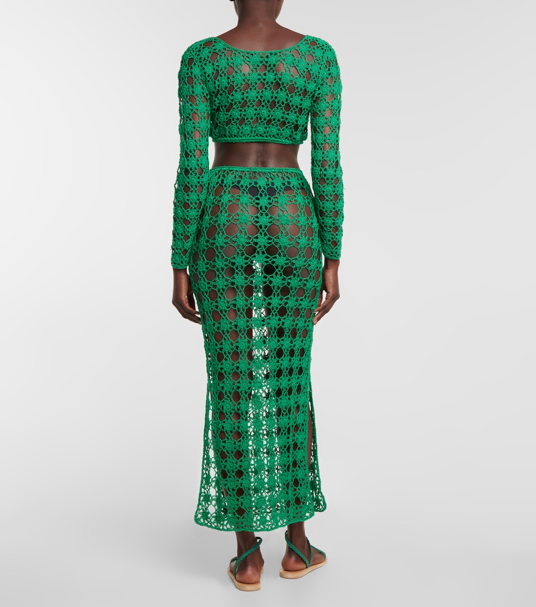 Top cropped Bella in crochet di cotone | Anna Kosturova