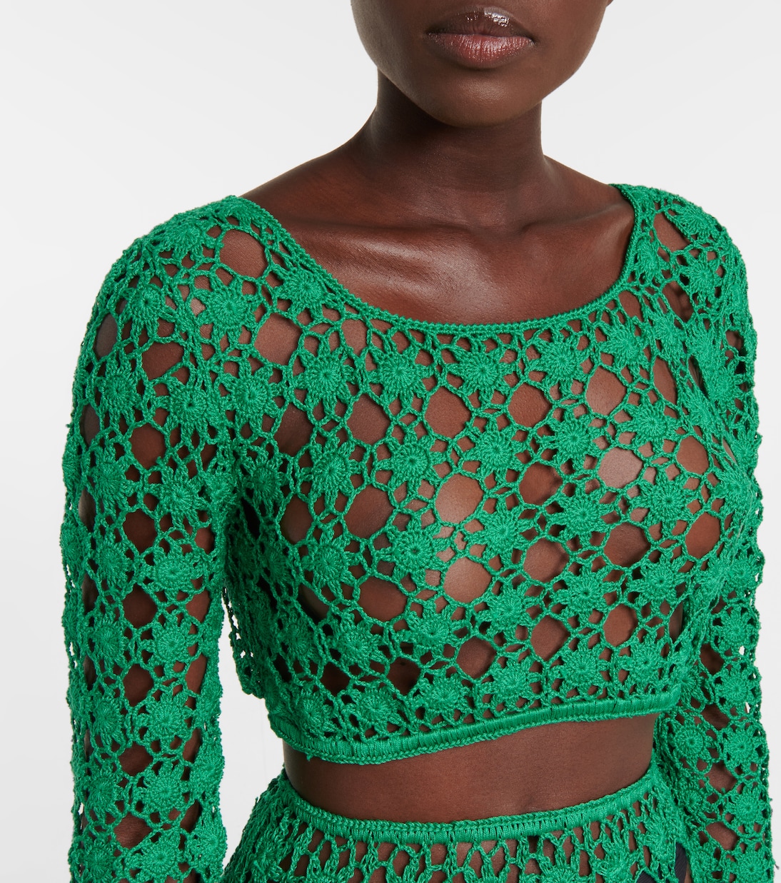 Top cropped Bella in crochet di cotone | Anna Kosturova