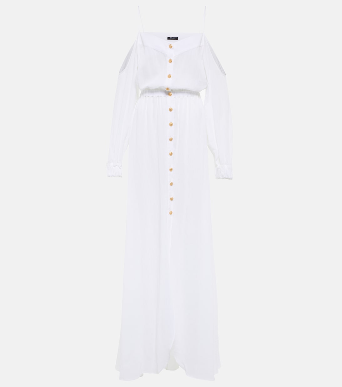 Button-down cotton maxi dress | Balmain