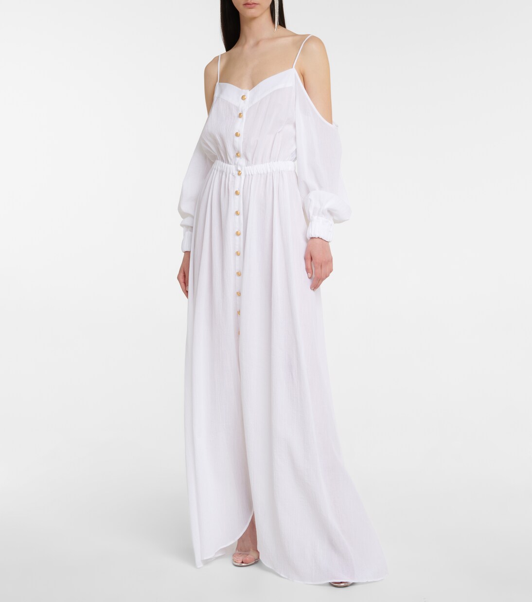 Button-down cotton maxi dress | Balmain
