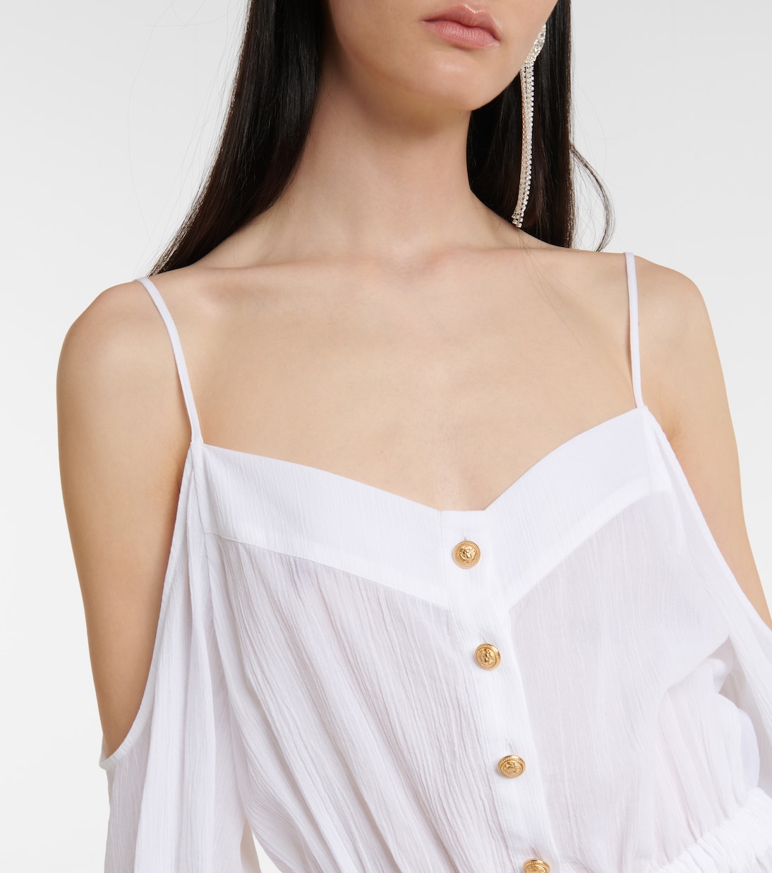 Button-down cotton maxi dress | Balmain