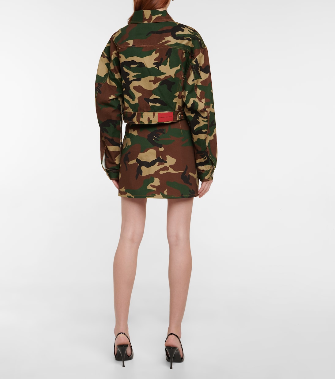 Camouflage cropped gabardine jacket | Alessandra Rich