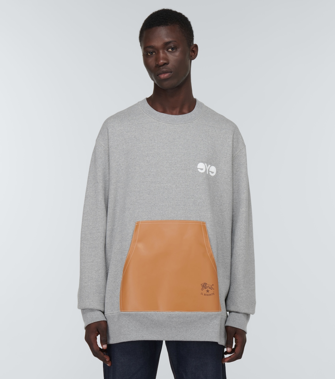 Sweatshirt mit Leder | Junya Watanabe