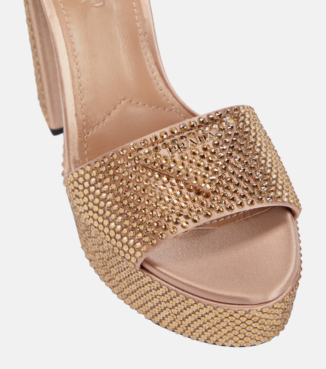 Embellished satin platform sandals | Prada