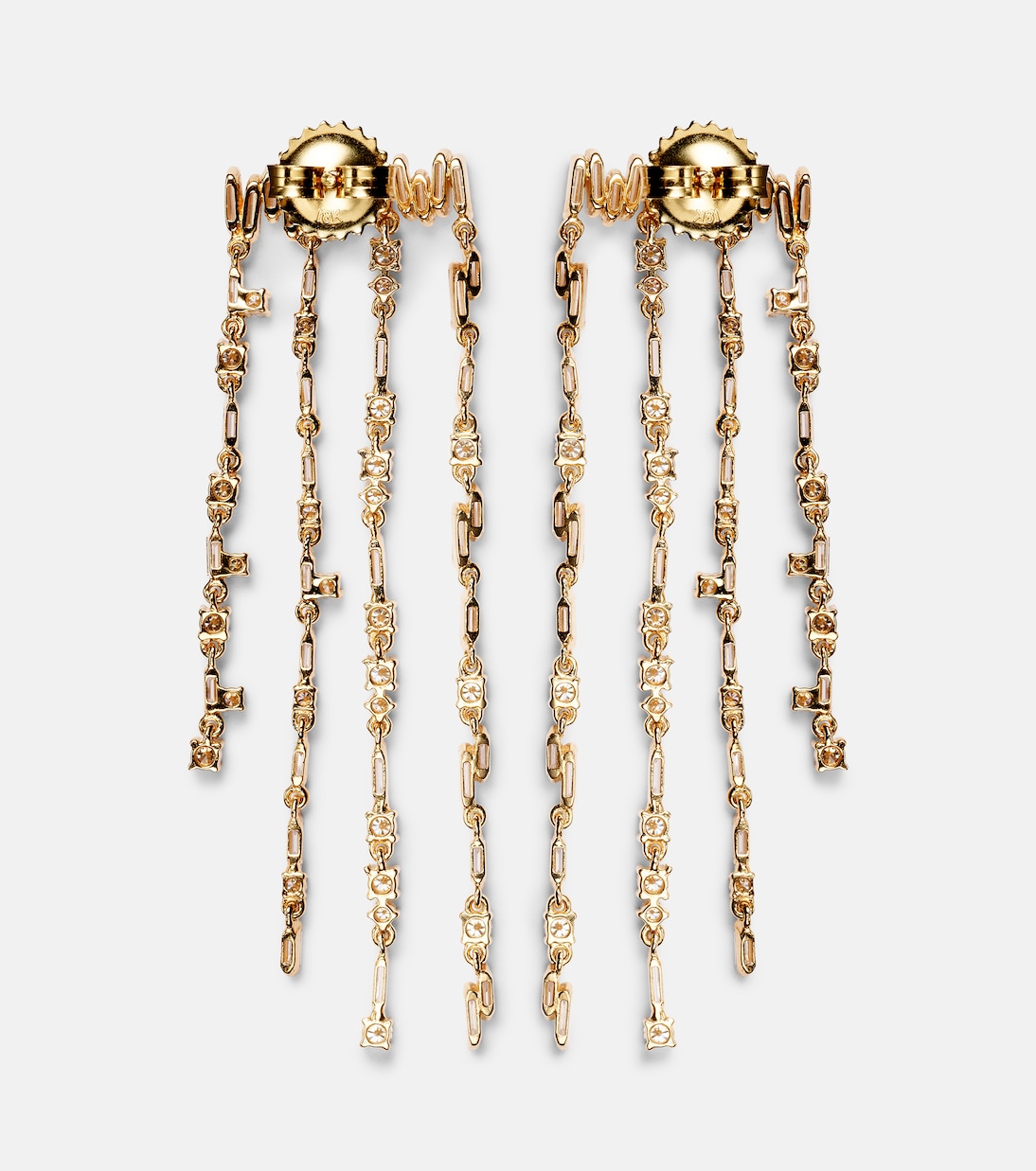 Orecchini frangia in oro 18kt con diamanti di SUZANNE KALAN per uno stile giovane e raffinato