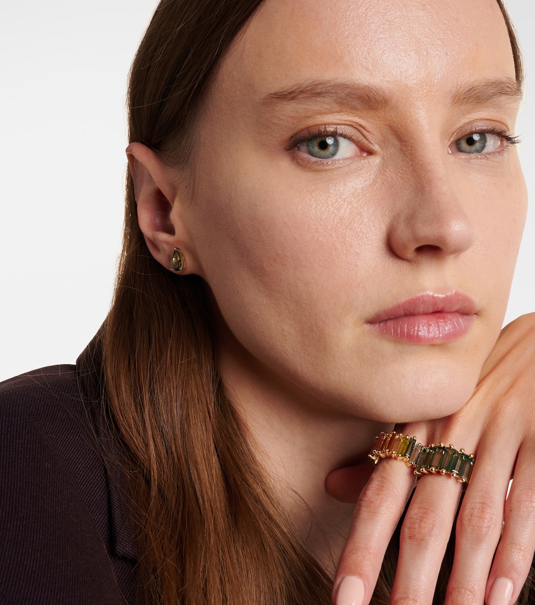 Orecchini in oro 14kt con topazio, design moderno SUZANNE KALAN per giovani trendsetter