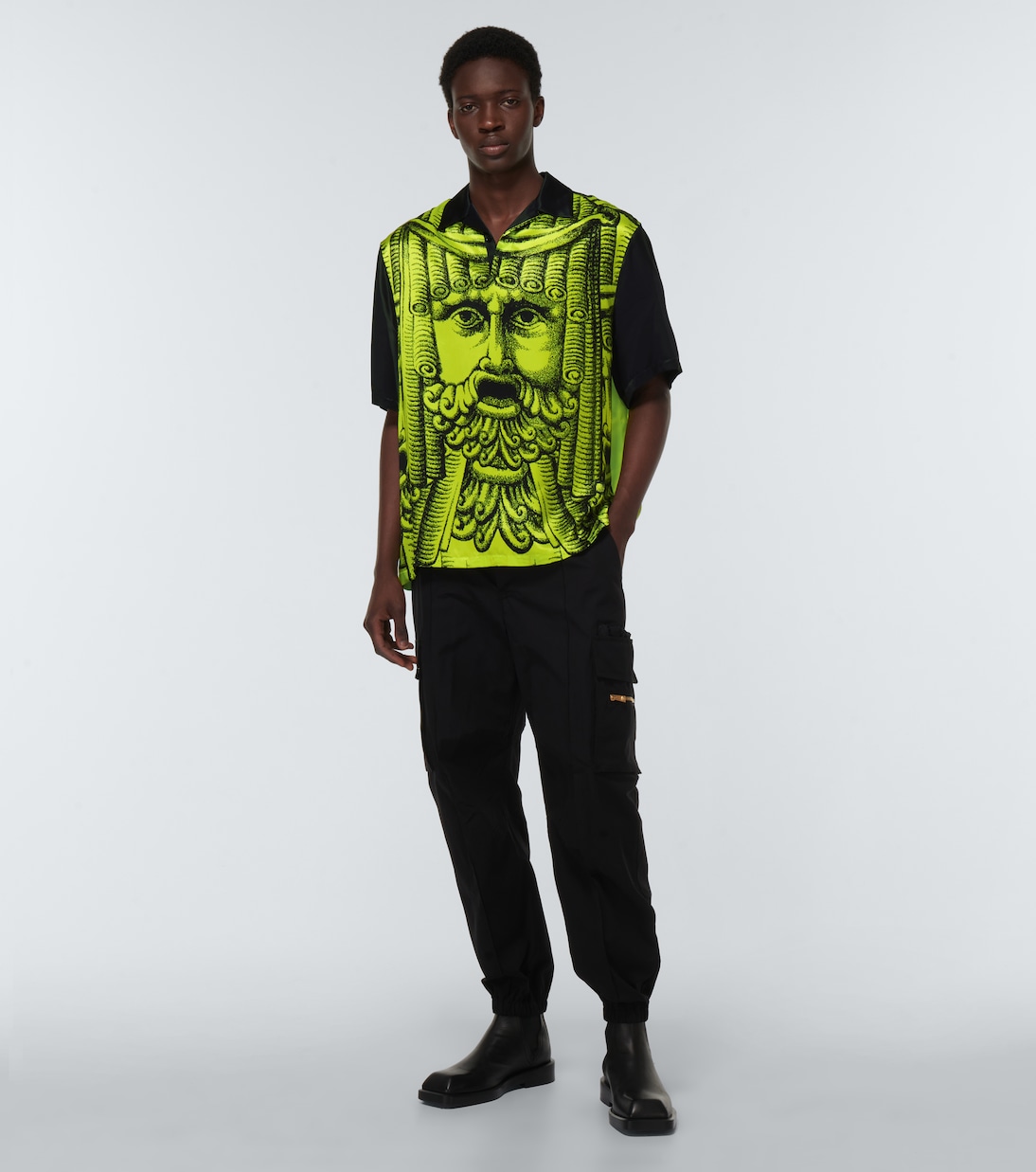 Camicia bowling in raso con stampa | Versace