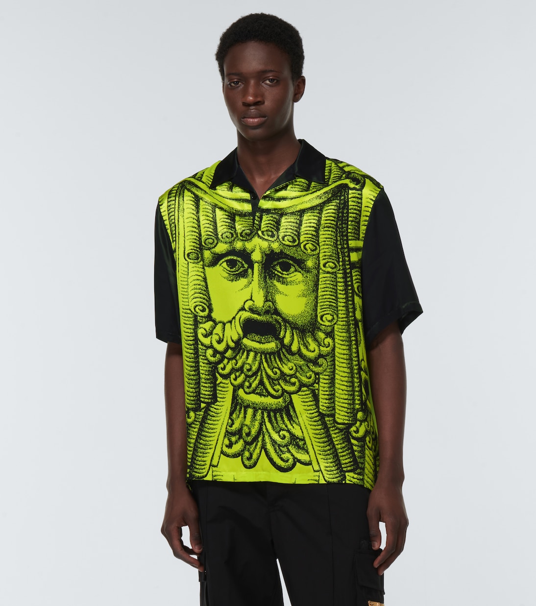 Camicia bowling in raso con stampa | Versace