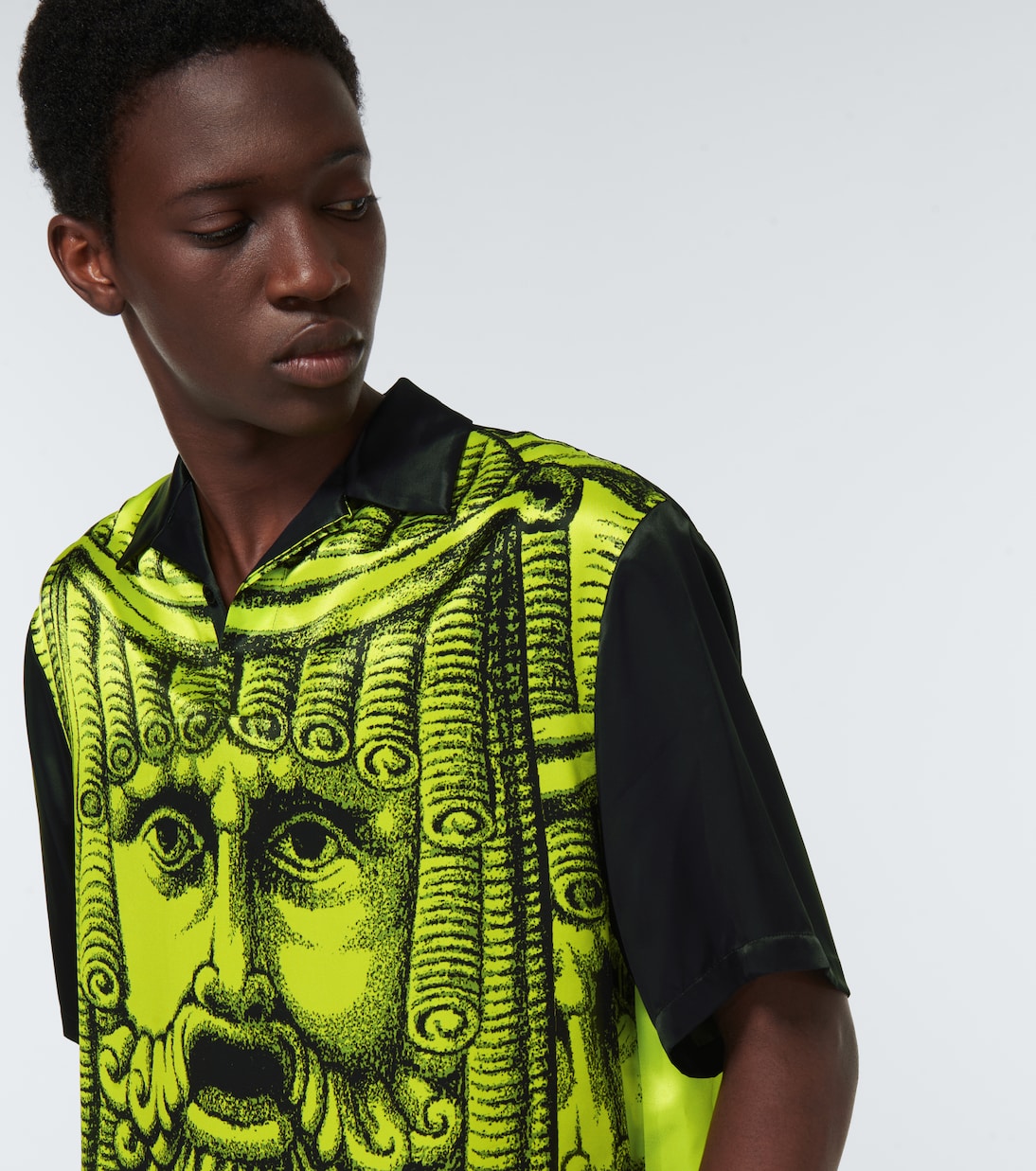 Camicia bowling in raso con stampa | Versace