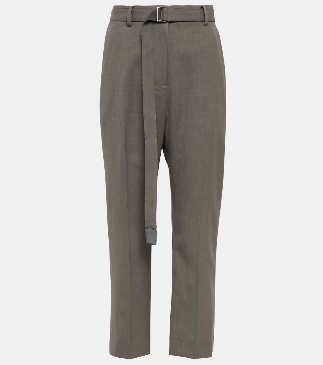 Satin-trimmed cropped pants | Sacai