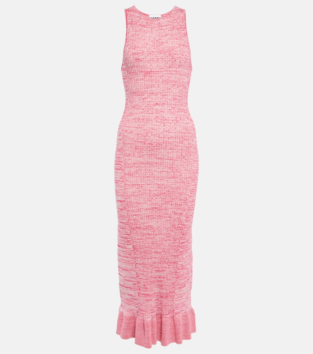 Ribbed-knit midi dress | Ganni