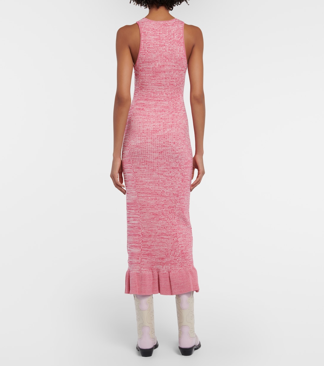 Ribbed-knit midi dress | Ganni
