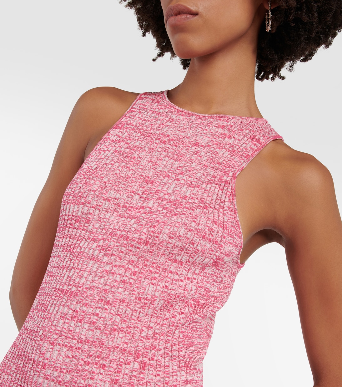Ribbed-knit midi dress | Ganni