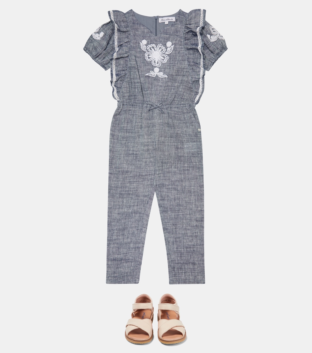 Jumpsuit in lino con ricamo | Tartine et Chocolat