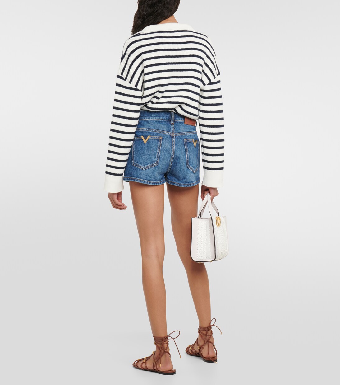 Short à taille haute en jean | Valentino