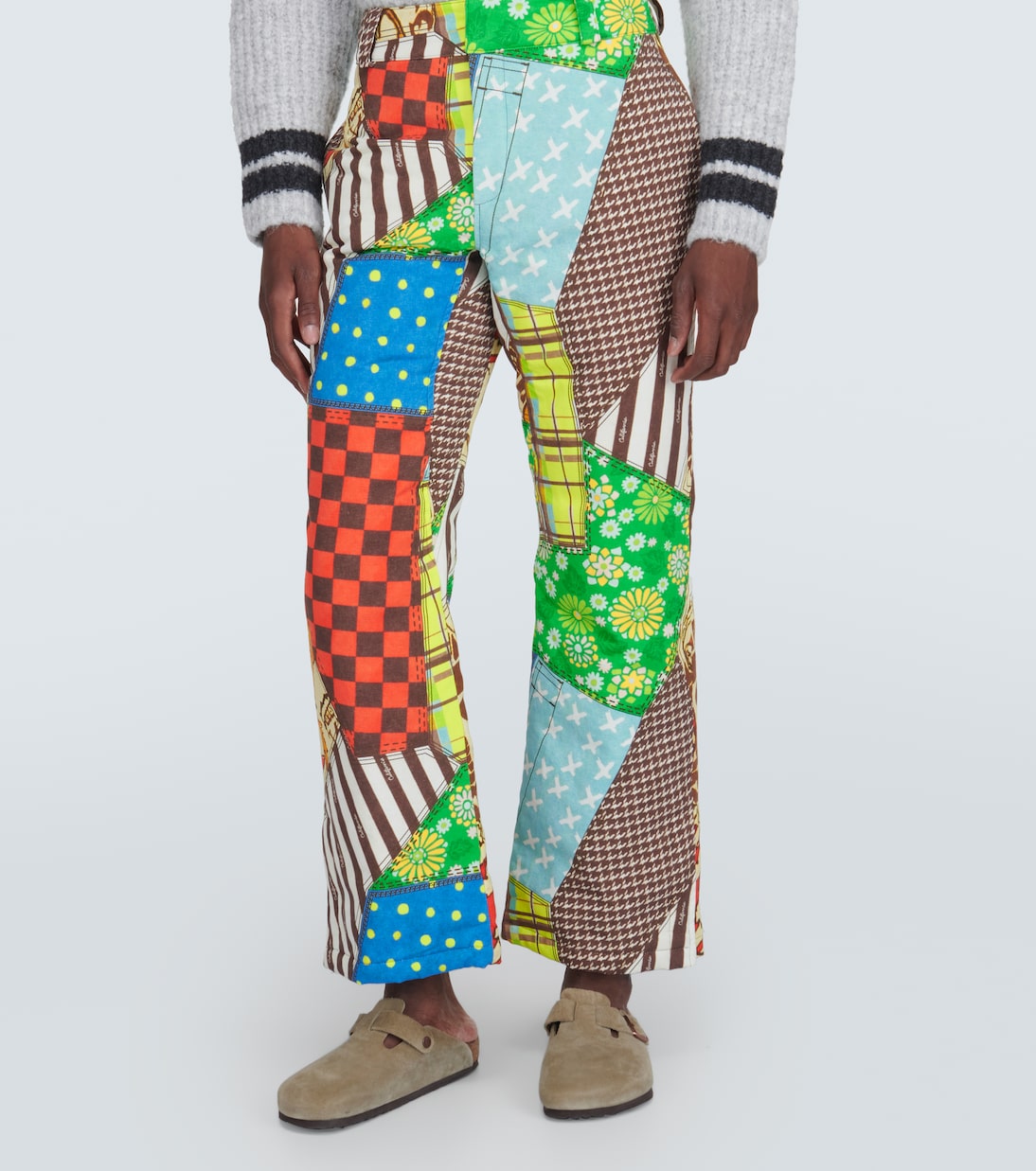 Printed cotton-blend flared pants  | ERL