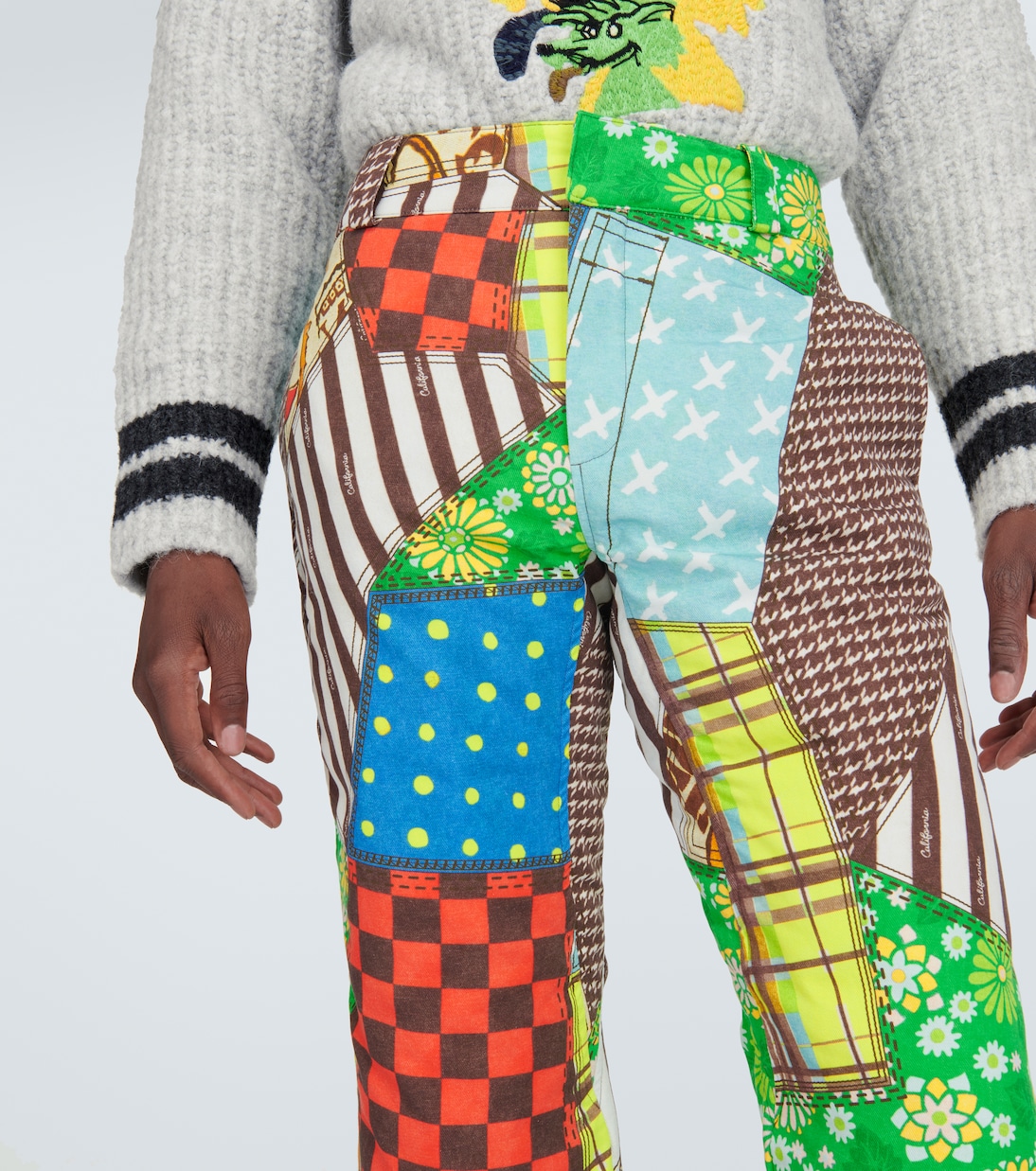 Printed cotton-blend flared pants  | ERL