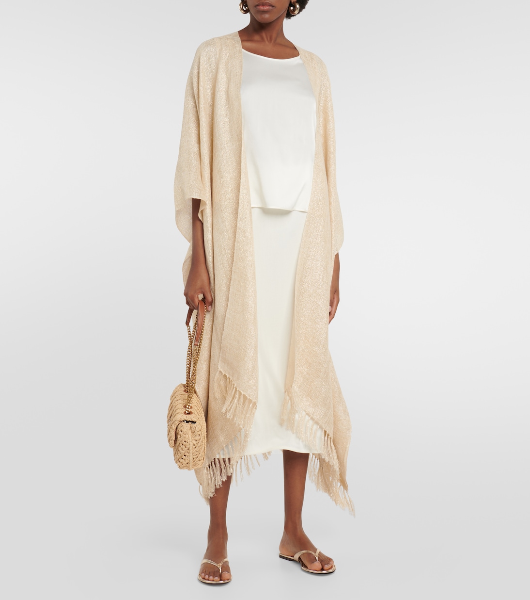Tongs en cuir métallisé | Tory Burch