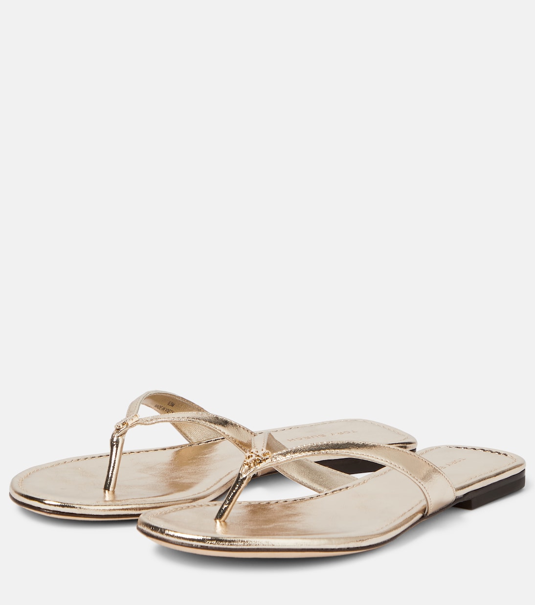 Tongs en cuir métallisé | Tory Burch