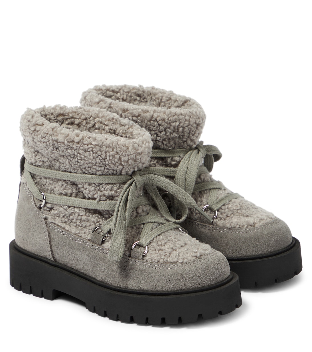 Ankle Boots aus Veloursleder und Faux Shearling | Il Gufo