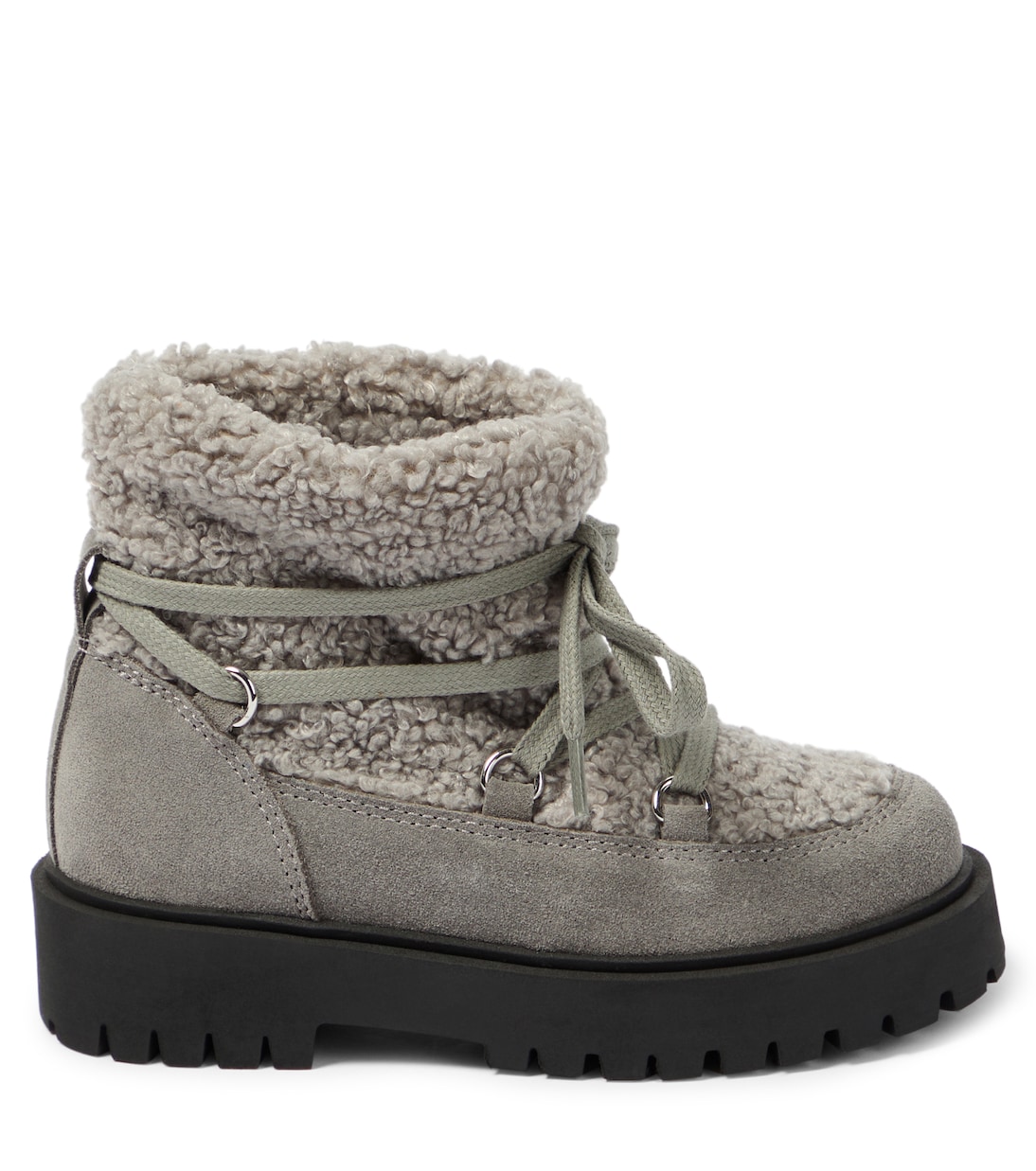 Ankle Boots aus Veloursleder und Faux Shearling | Il Gufo