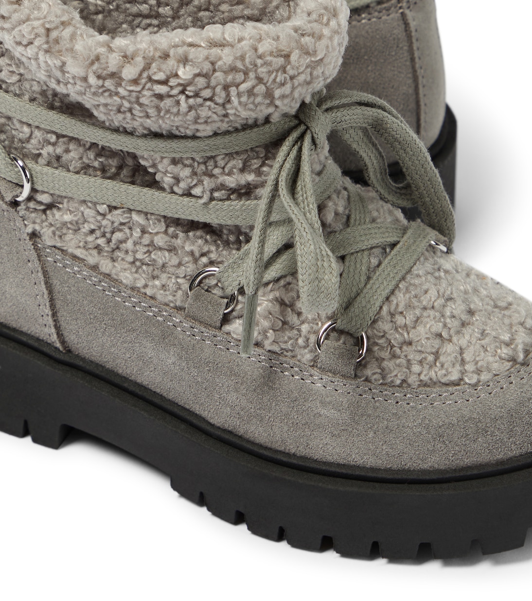 Ankle Boots aus Veloursleder und Faux Shearling | Il Gufo