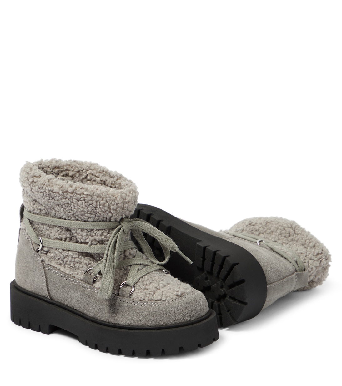 Ankle Boots aus Veloursleder und Faux Shearling | Il Gufo