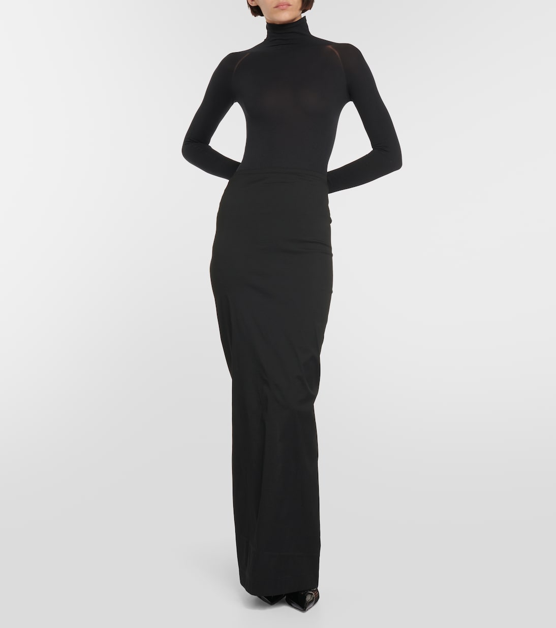 Bodysuit ajustable de cuello alto en tejido jersey estilo Alaïa para jóvenes
