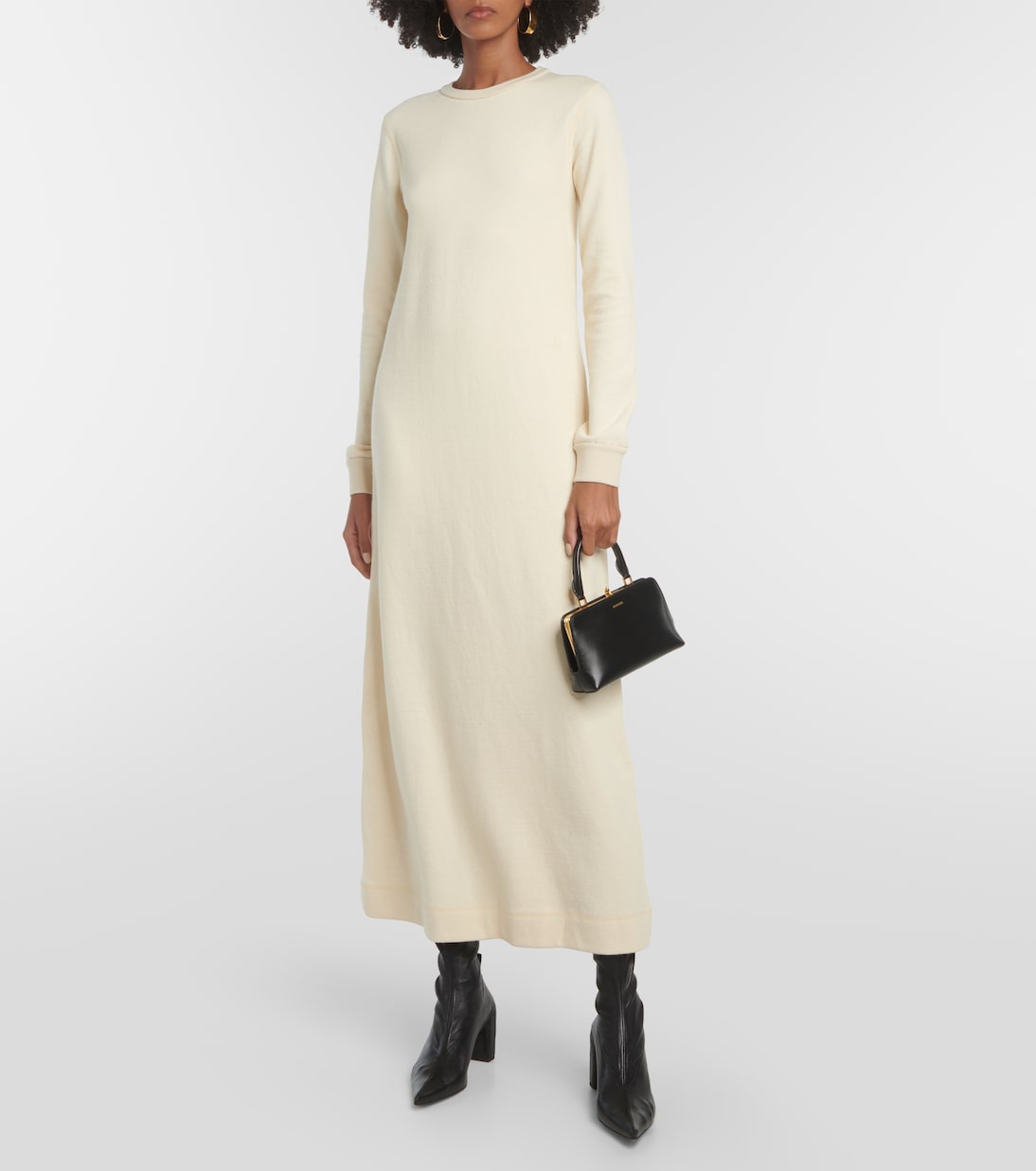 Robe midi en laine et coton | Jil Sander