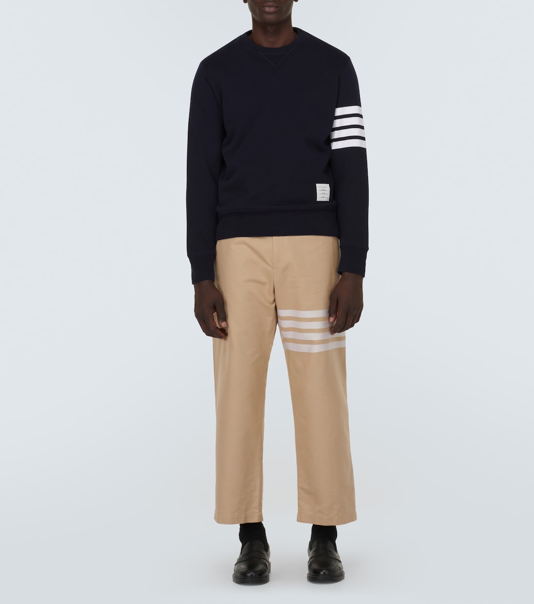 Pantalones rectos de lona de algodón | Thom Browne