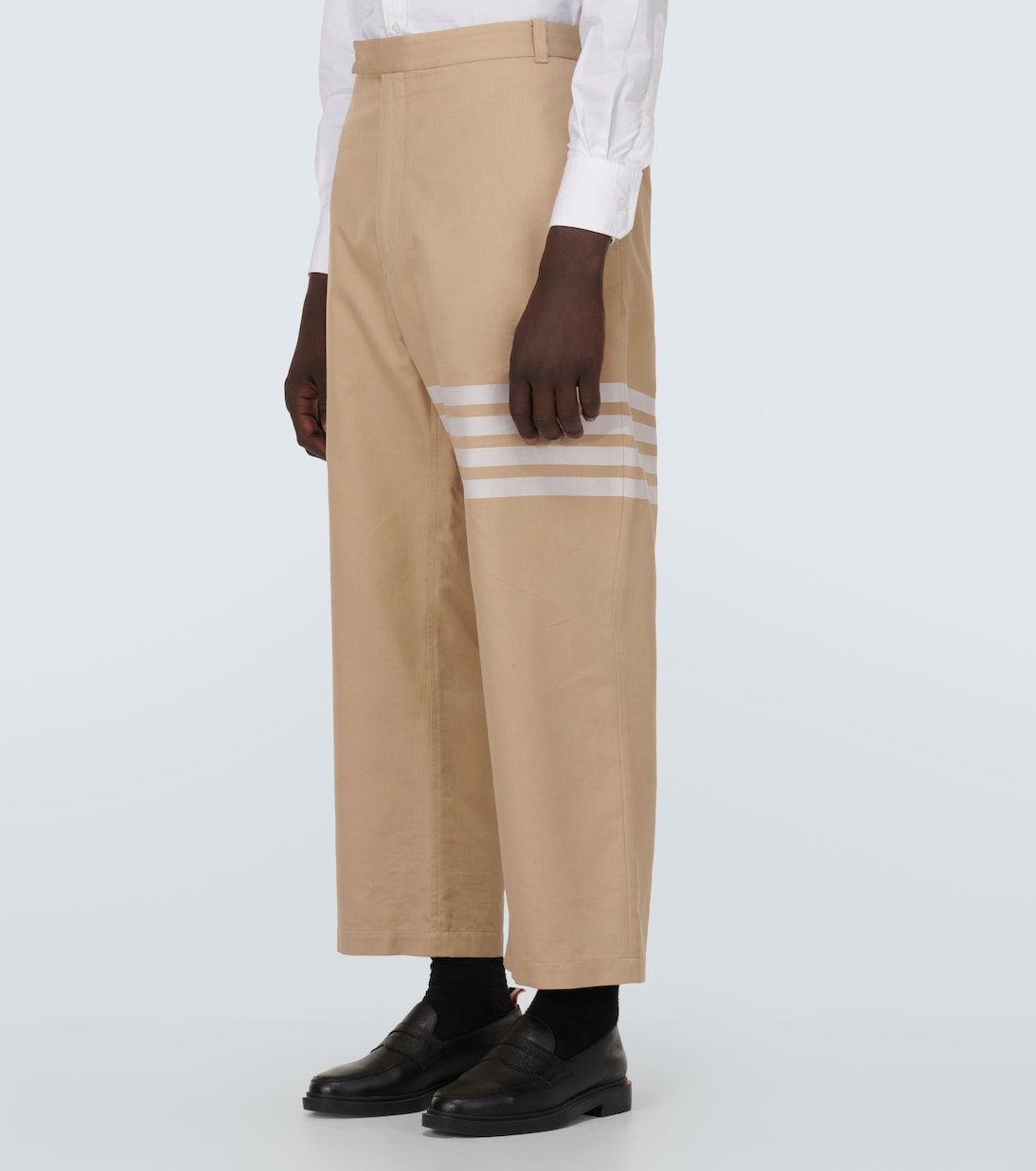 Pantalones rectos de lona de algodón | Thom Browne
