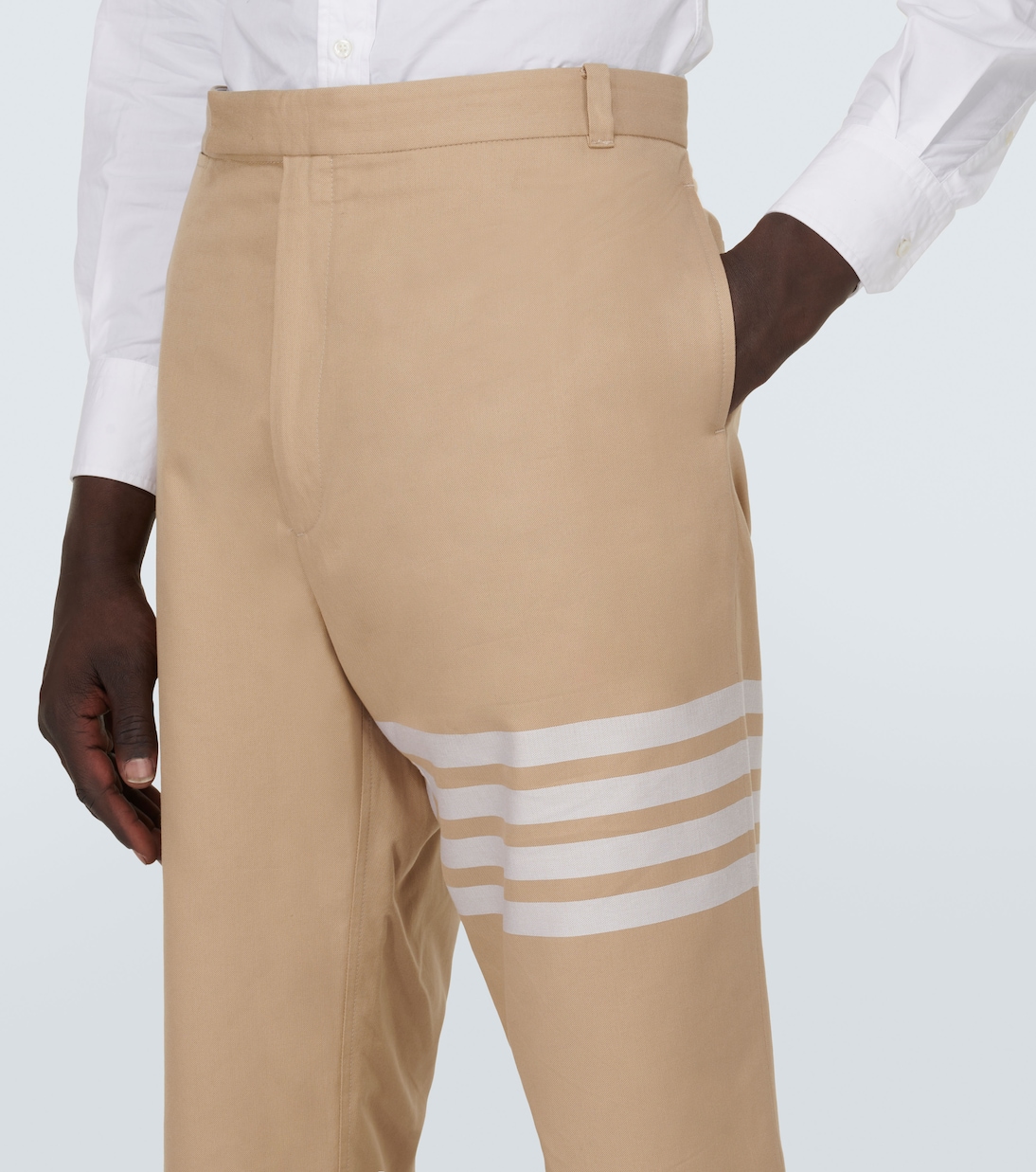 Pantalones rectos de lona de algodón | Thom Browne