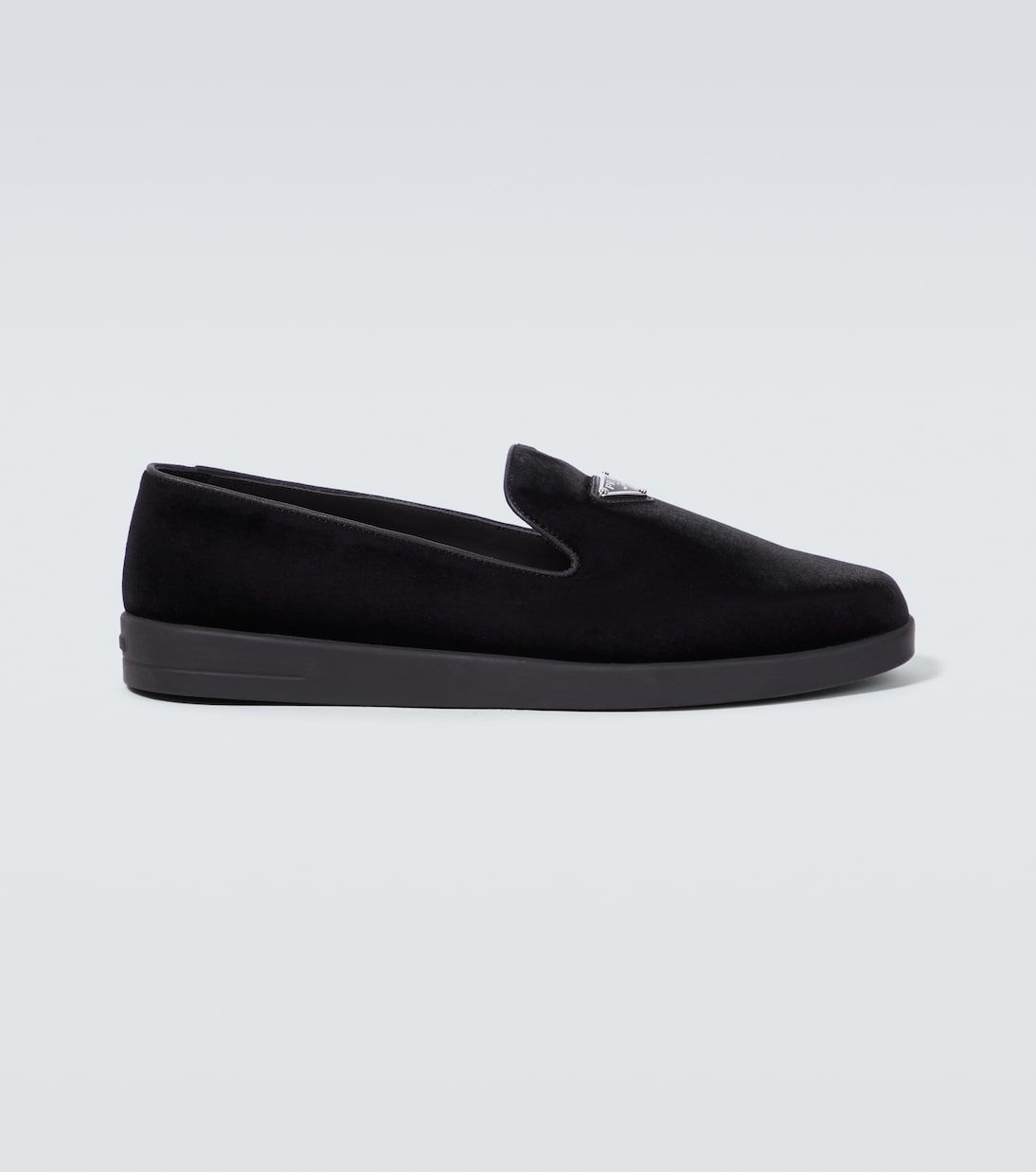 Mocassini in velluto con logo | Prada