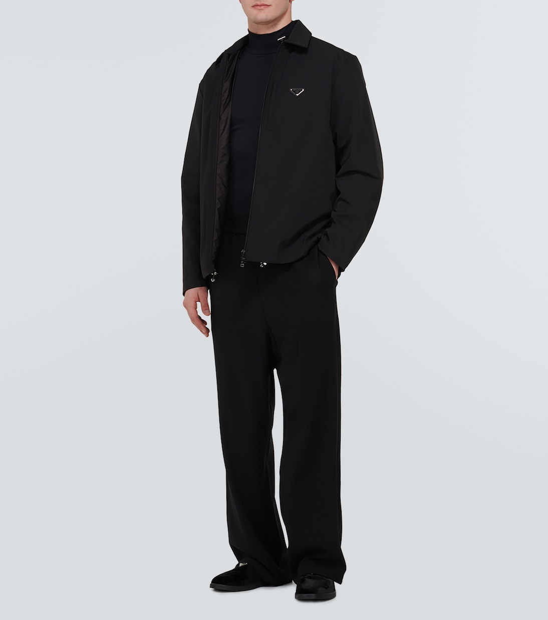 Mocassini in velluto con logo | Prada