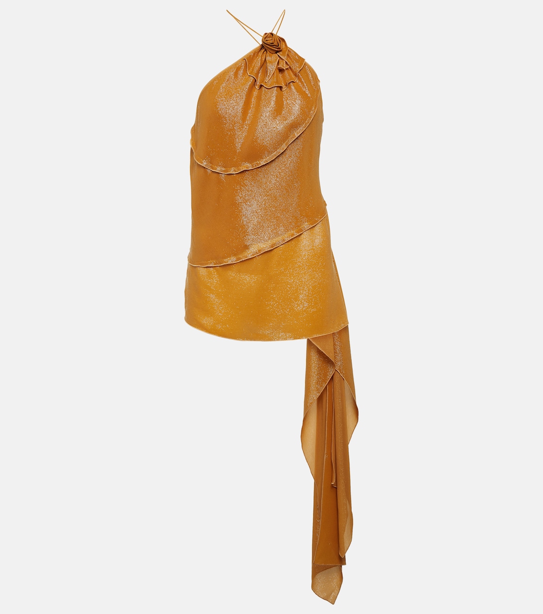 Top de lamé drapeado con apliques | Victoria Beckham