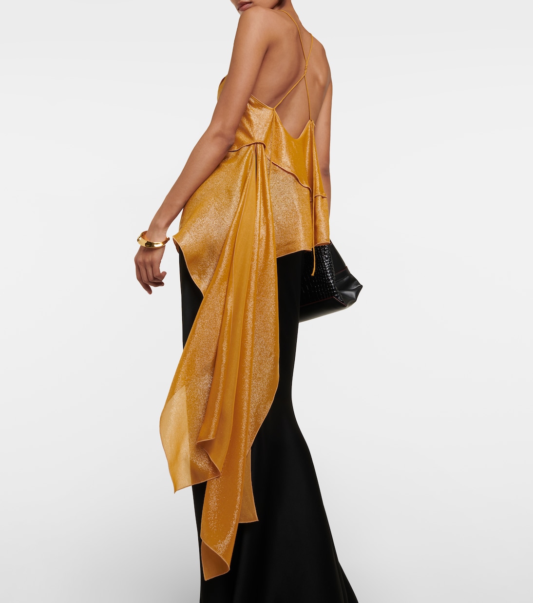 Top de lamé drapeado con apliques | Victoria Beckham