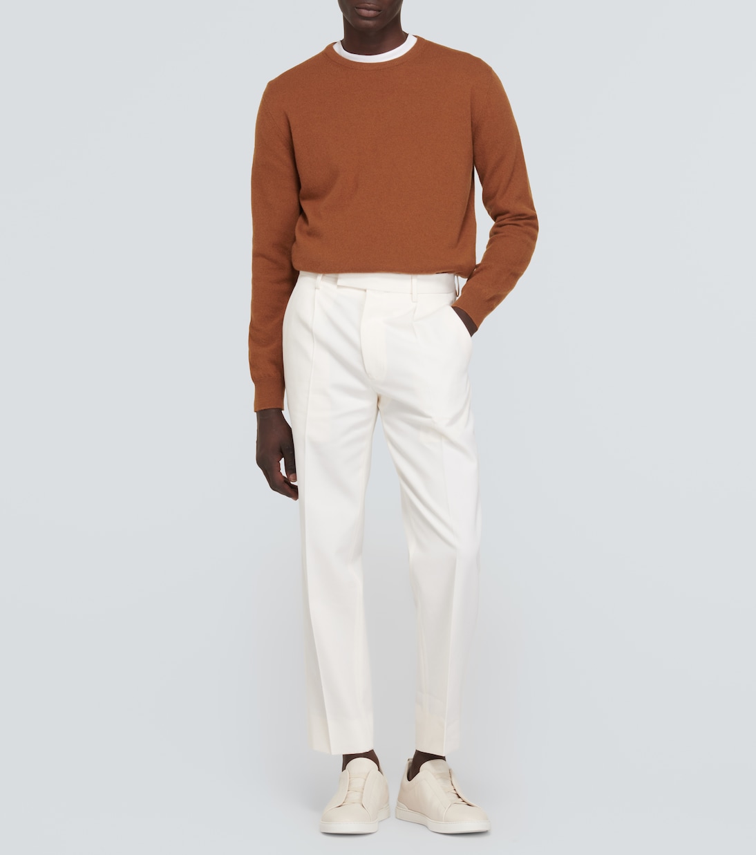 Pantaloni regular in cotone e lana | Zegna