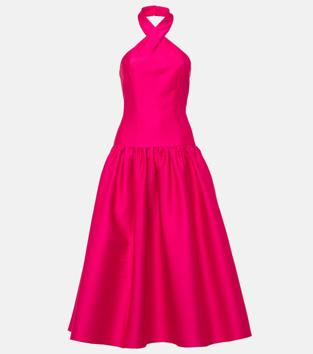 Halterneck taffeta midi dress | Roland Mouret