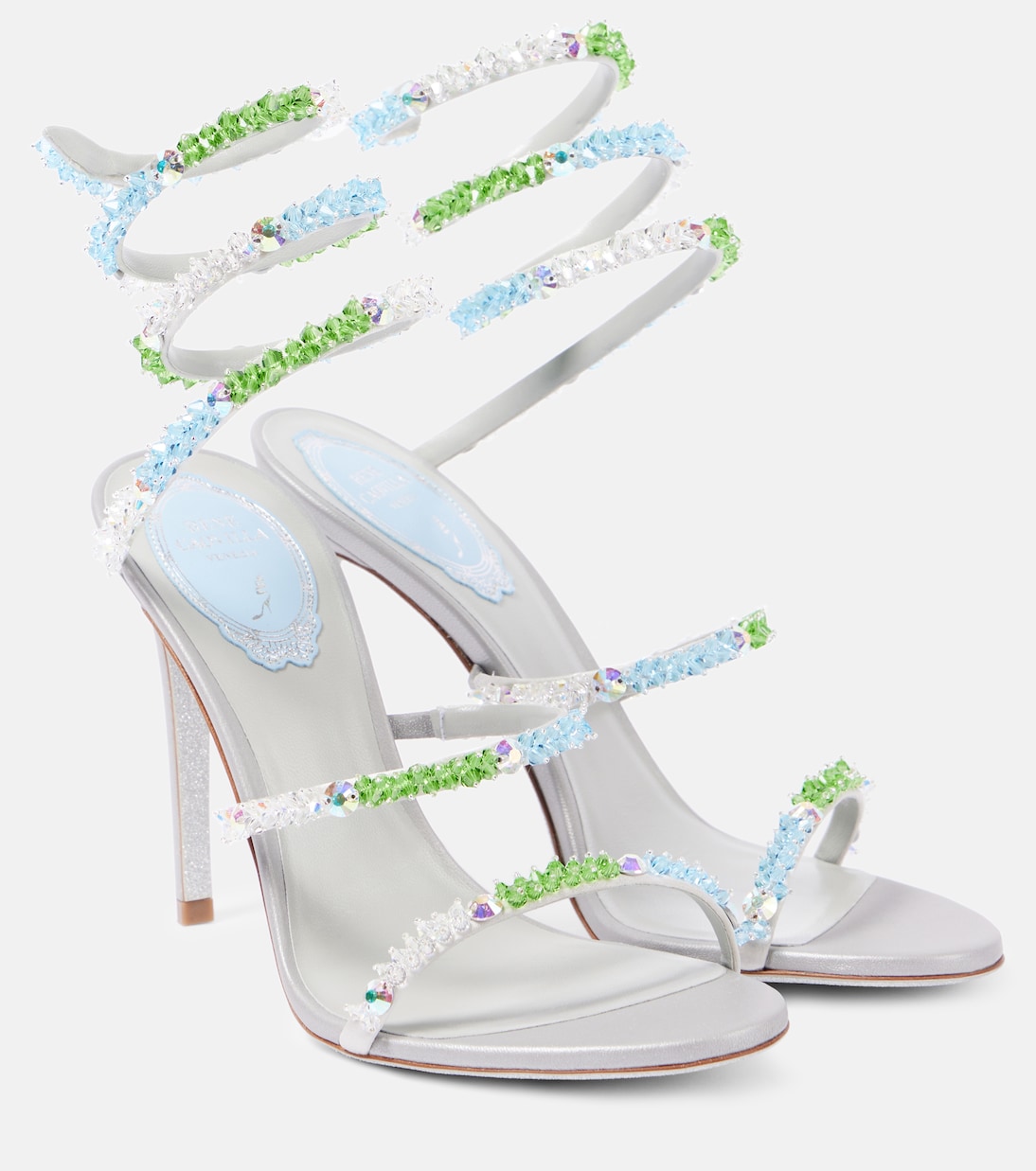Sandales 105 en satin à ornements | Rene Caovilla