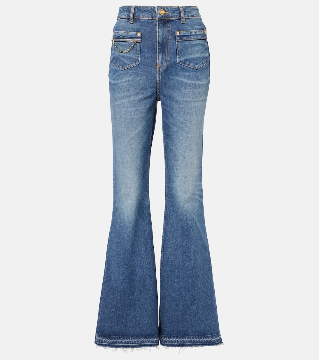 High-Rise Flared Jeans Blue Future Goddi | Ganni
