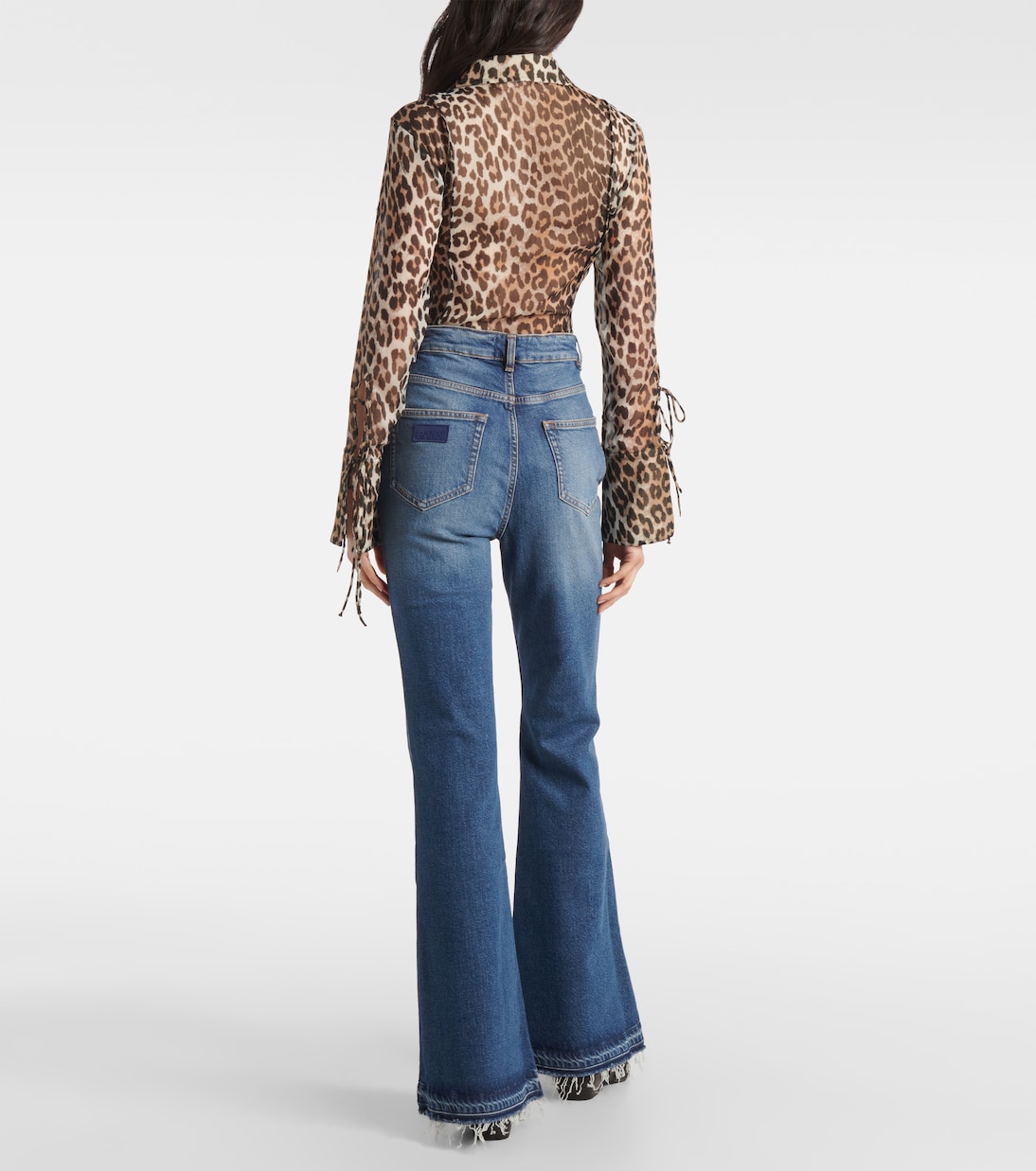 High-Rise Flared Jeans Blue Future Goddi | Ganni
