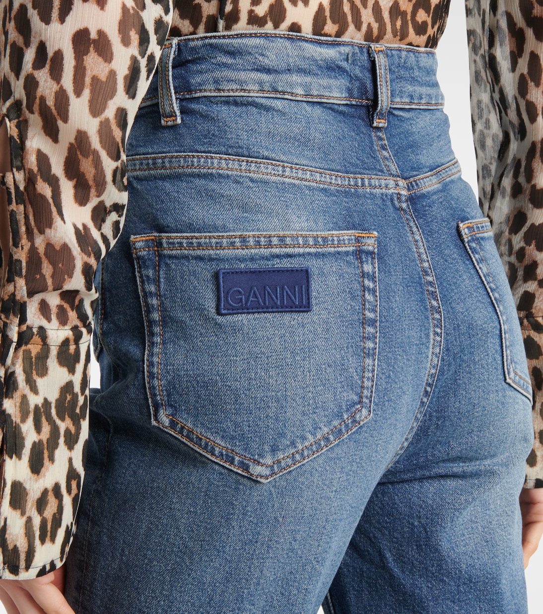 High-Rise Flared Jeans Blue Future Goddi | Ganni