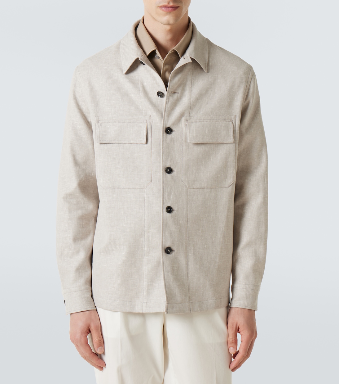 Linen, wool, and silk-blend overshirt | Zegna